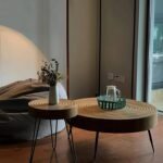 ريبِل – طقم طاولات قهوة مزدوج بتصميم دائري – خشب طبيعي